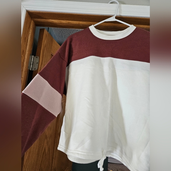 Colorblock Cropped Long Sleeve Sweatshirt - Picture 2 of 2